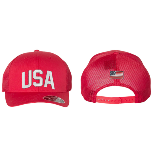 USA Trucker Hat - Red