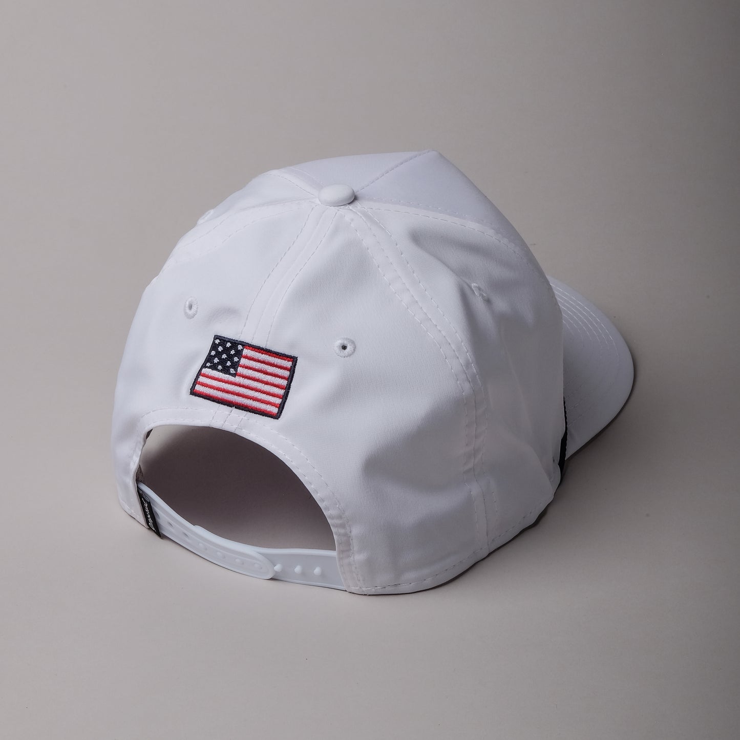 White & Navy Blue USA Performance Hat Back