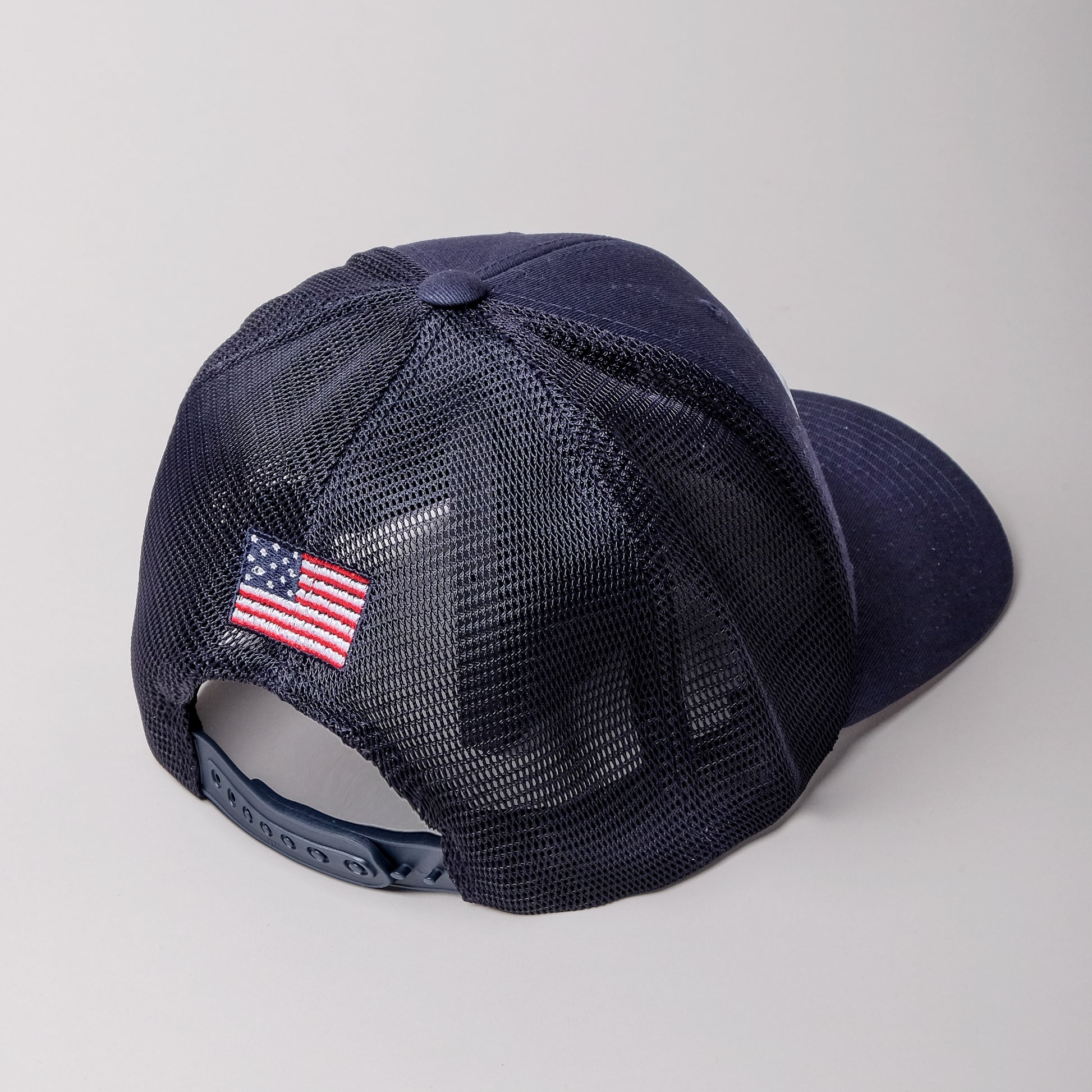 Navy Blue USA Trucker Hat Back